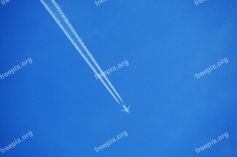 The Plane Sky Cloudless Sky Blue Line