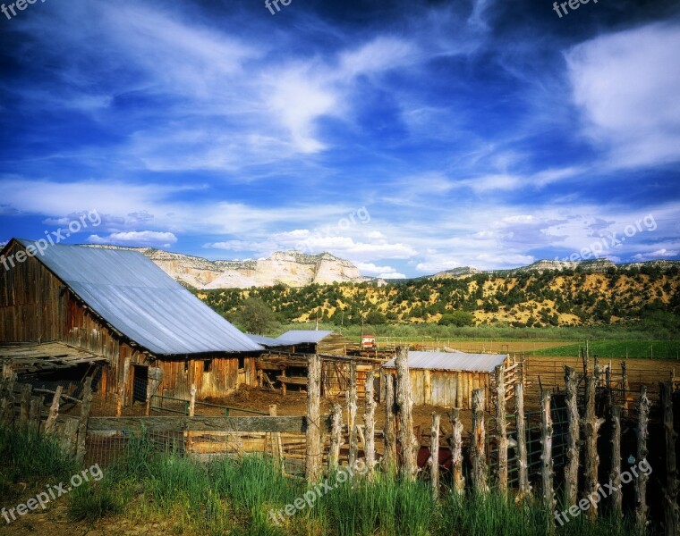 Farm Utah Rural Countryside Sky