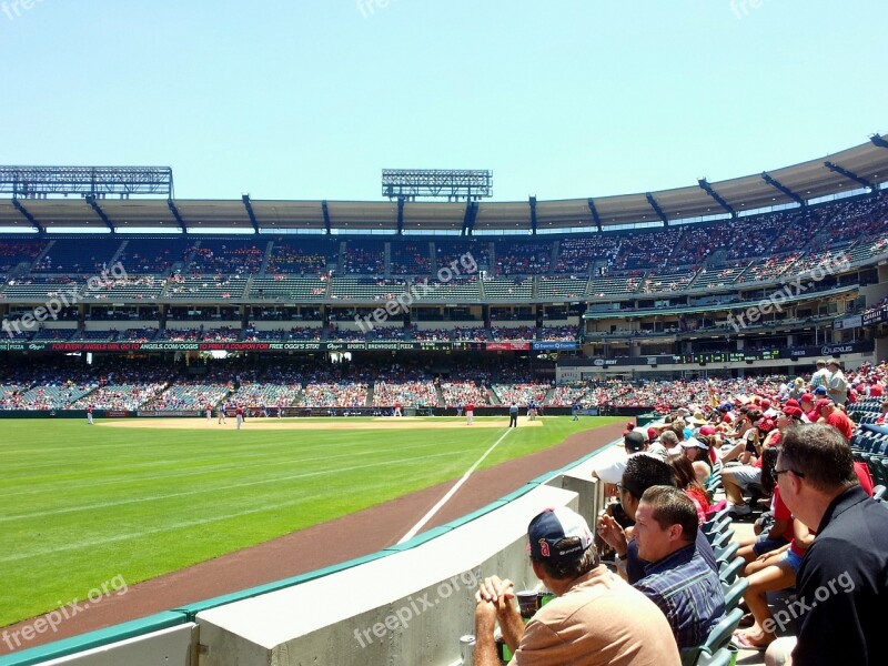 Angels Stadium Baseball Fans Outfield Foul