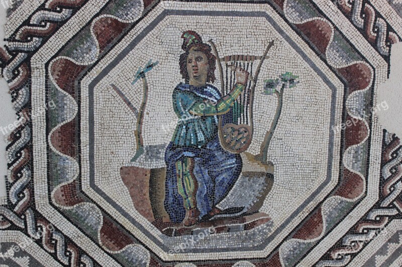 Antique Mosaic Rome Vestige Archaeology