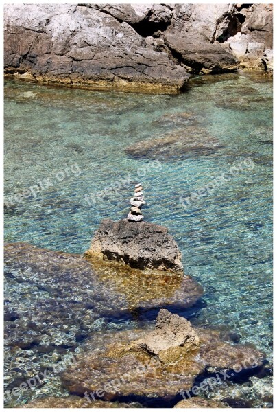 Stone Tower Stack Sea Steinmann Cairn