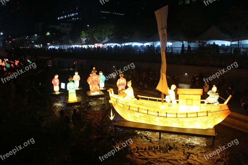 Lantern Festival Republic Of Korea Seoul Cheonggyecheon Stream Free Photos