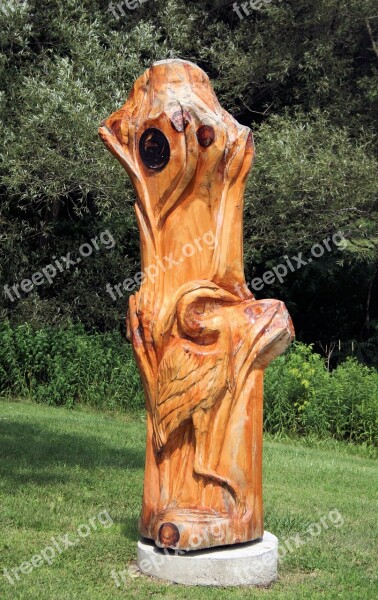 Carving Wood Carving Crane Bird Nature