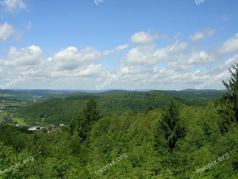 Siegerland Landscape North Rhine Westphalia Forest Sky