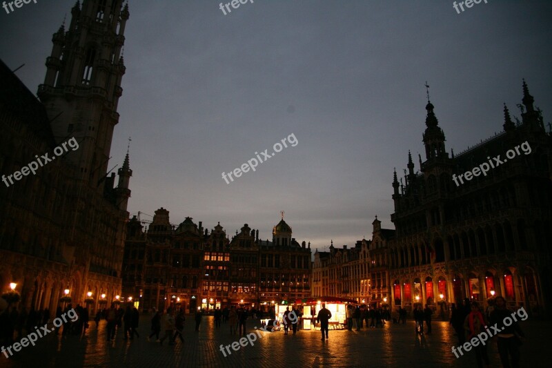 Brussels Square In The Evening Free Photos