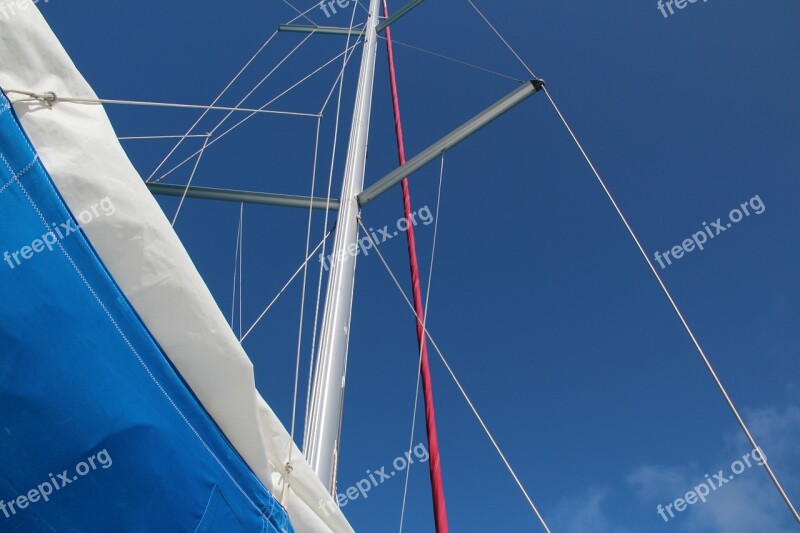 Sail Rigging Mast Boat Blue