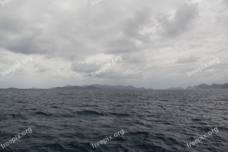 Ocean Clouds Sea Overcast Grey