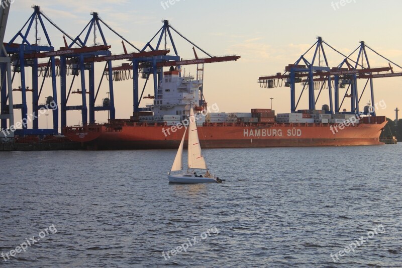 Hamburg Sailing Boat Port Sea Free Photos