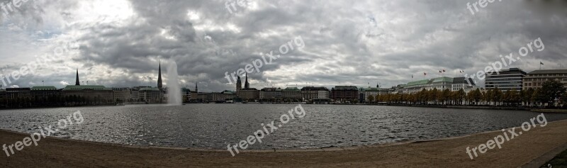 Hamburg Jungfernstieg Panorama Free Photos