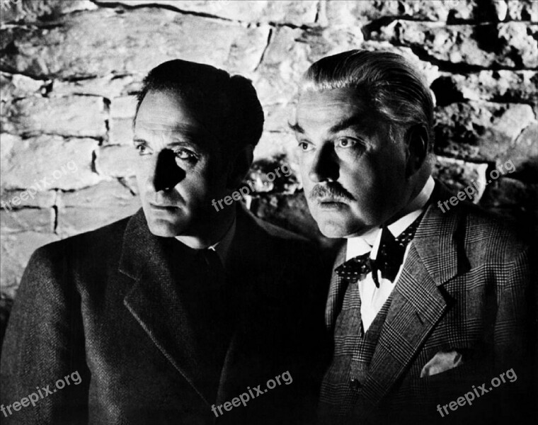 Basil Rathbone Nigel Bruce Actors Sherlock Holmes Dr