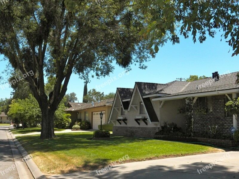 Neighborhood House Roof Line Estate Buildings