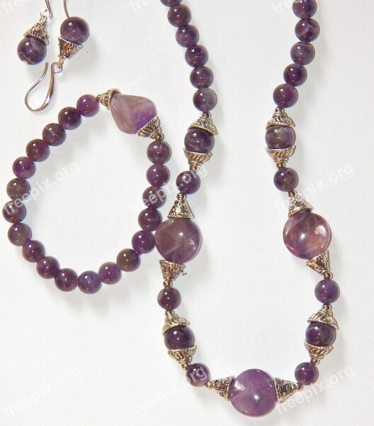 Amethyst Necklace Bracelet Fashion Jewelry