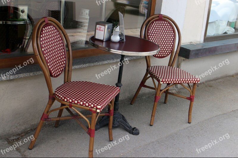 Cafe Bistro Seat Chairs Table