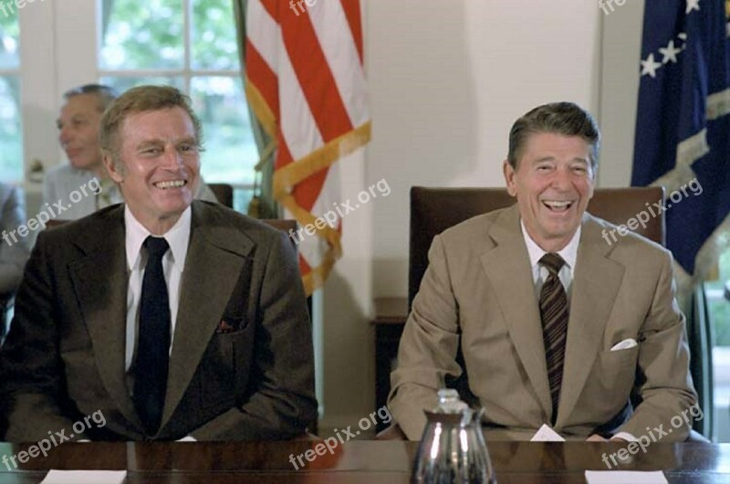 Ronald Reagan Charlton Heston 40th President Actor Presidential Task Force