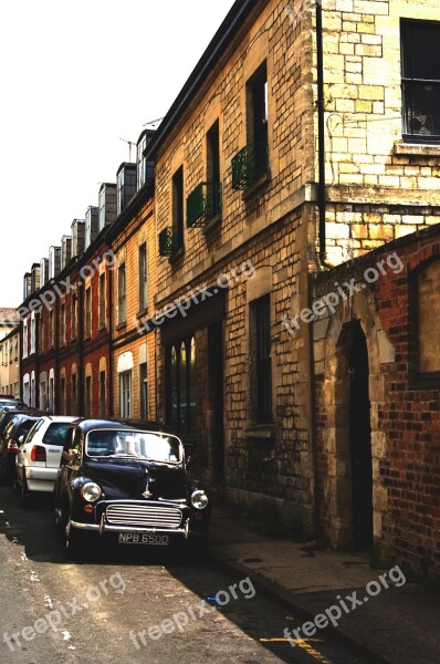 Morris Minor Car Street Terrace England