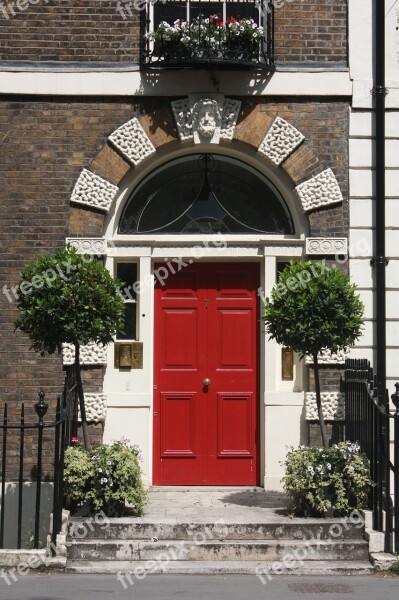 Door London House Red Architecture