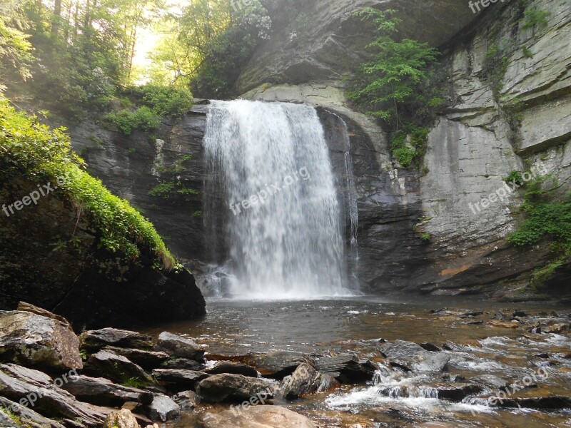 Waterfall Moss Rock Water Nature