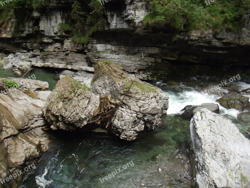 Force Of Nature Breitachklamm Rock Alpine Mountains