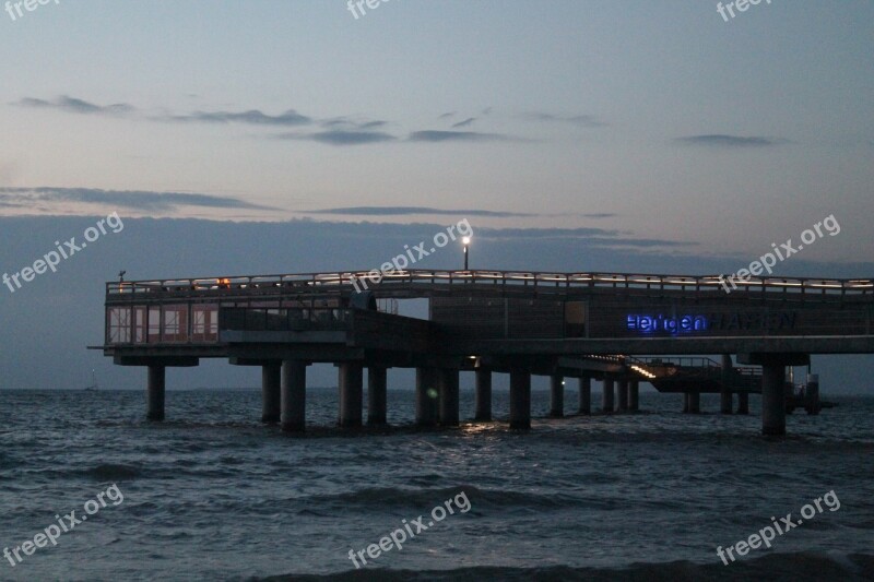 Bridge Twilight Dusk Water Abendstimmung