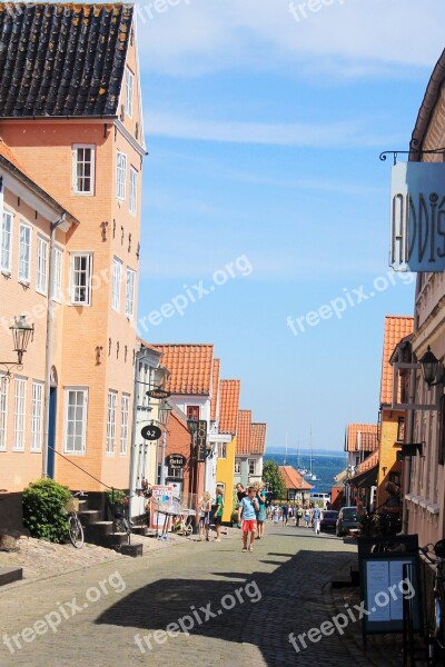 Alley Denmark Houses Sky Water