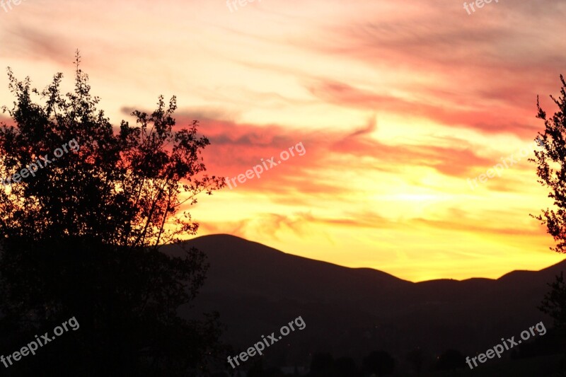 Sunset Sunshine Landscape Sky Sunlight