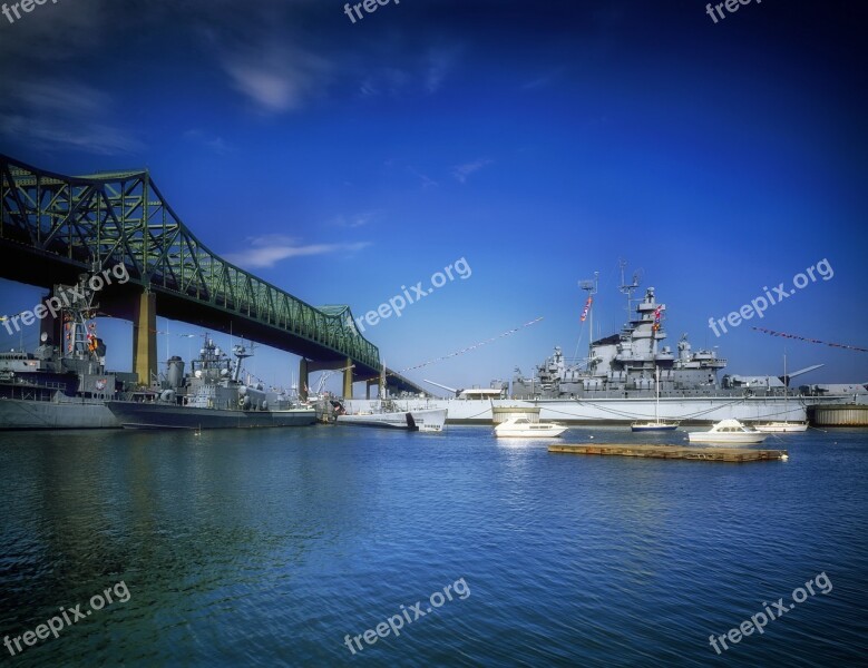 Battleship Cove Battleships Fall River Massachusetts Bridge