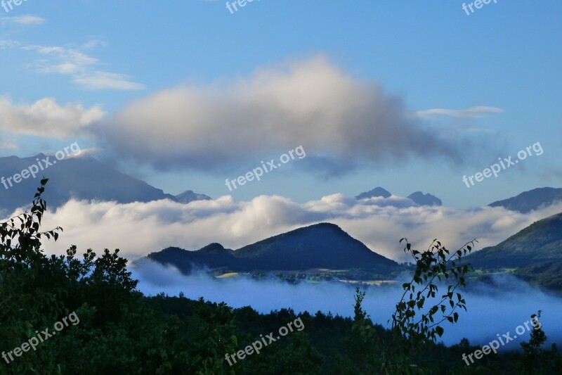 Mist Sea Of Clouds Landscape Nature Mountain