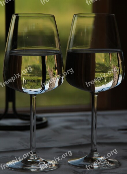 Water Wine Glasses Drink Dinner Restaurant