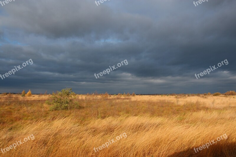 Moor Atmospheric Sky Clouds Nature