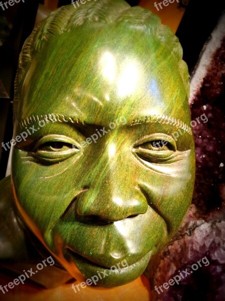 Face Mask Woman African Carved