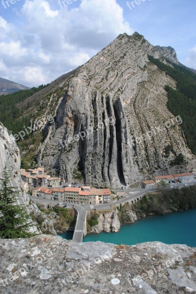 Sisteron France Durance River Mountain