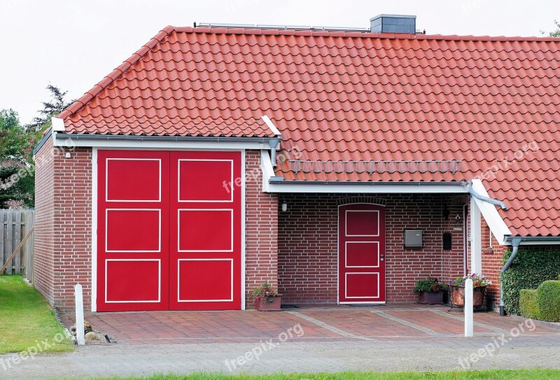 House Tile Wall Doors Red