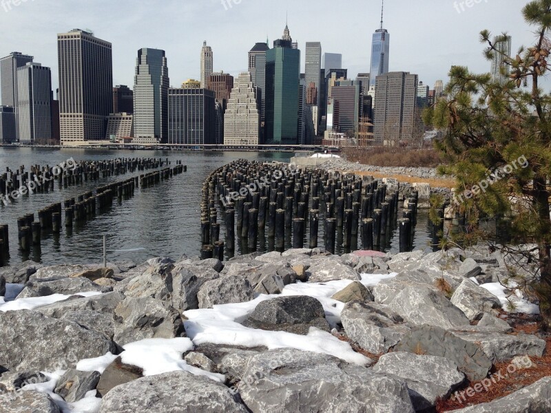 East River Nyc New York Skyline Skyscrapers