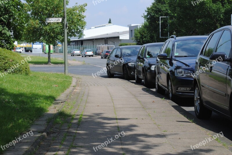 Park Side Of The Road Sidewalk Autos Traffic