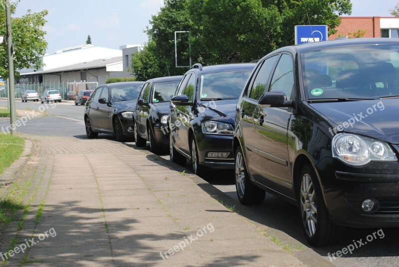 Park Side Of The Road Sidewalk Autos Traffic