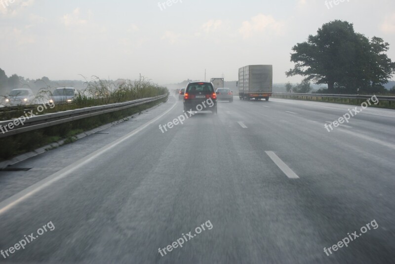 Hydroplaning Highway Germany Asphalt Driving School