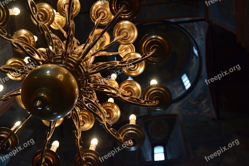 Gold Ceiling Orthodox Cathedral Religion