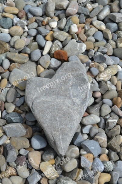 Stone Heart Beach Love Romantic