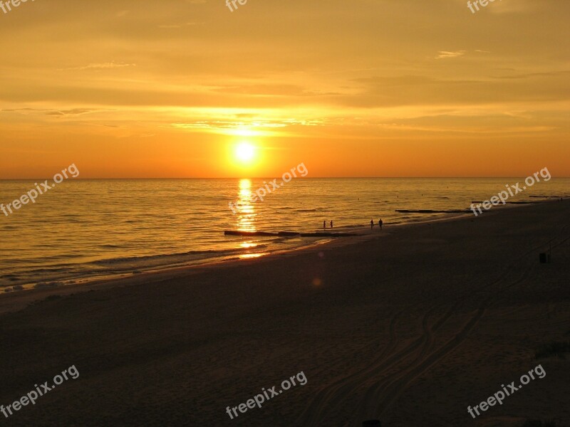 Sunset Sky Sun Nature Beach