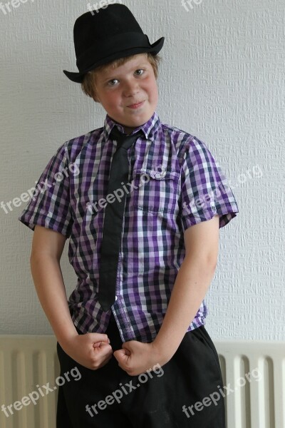 Young Man Trilby Male Boy Child