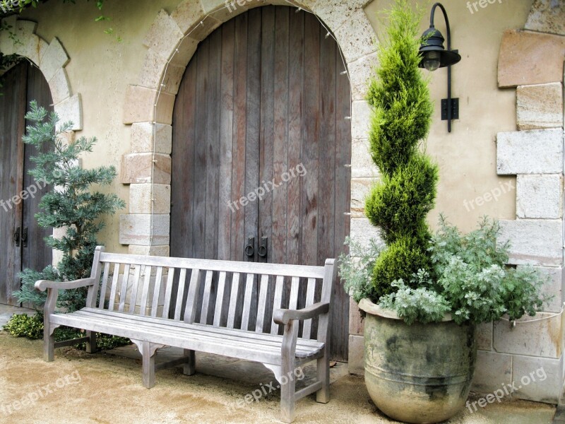 Wood Bench Outdoor Patio Free Photos