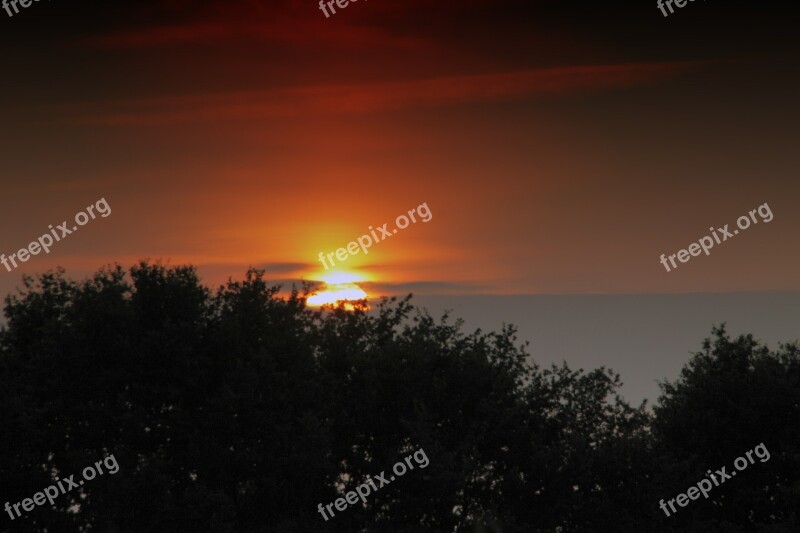 Sun Sunset Sky Scene Beauty