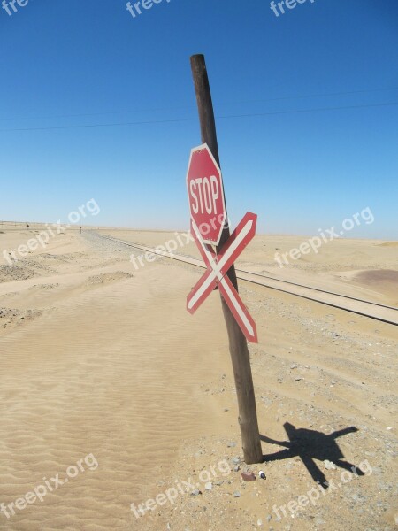 Sign Desert Train Railway Journey