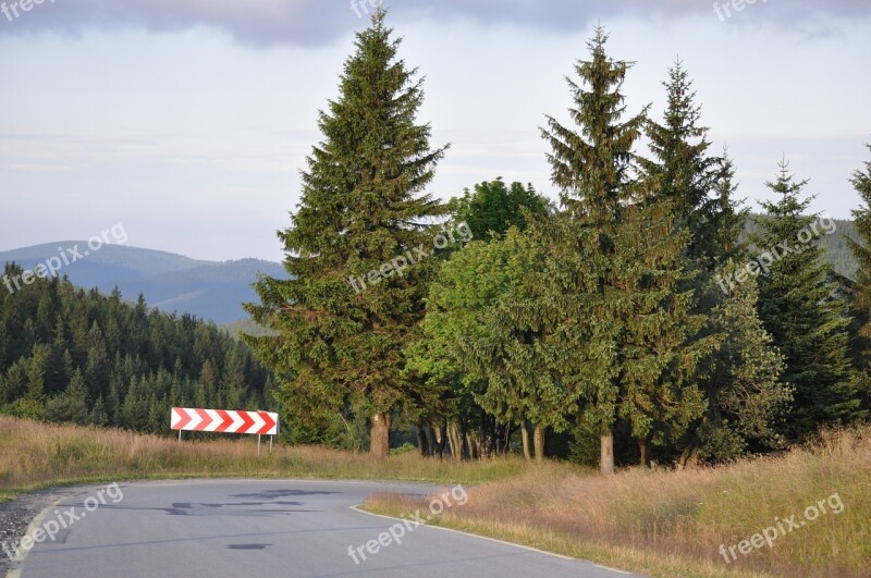 Road Sign Signpost Way Tree Landscape