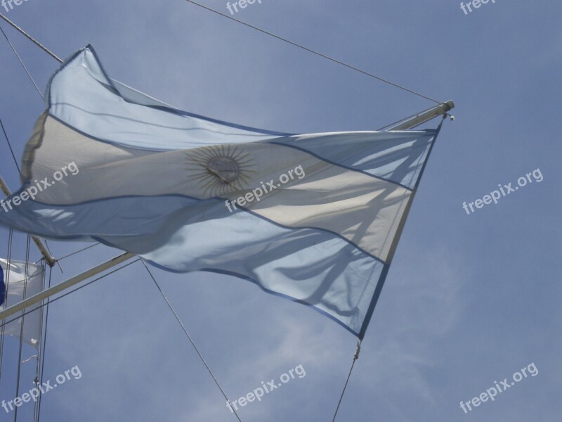 Flag Argentina Flag Sky Nation Free Photos