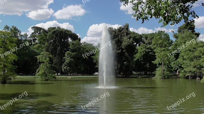 Landscape Source Park Madrid Pond