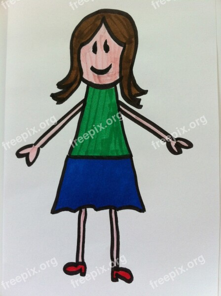 Woman Kindergarten Stick Figure Free Photos