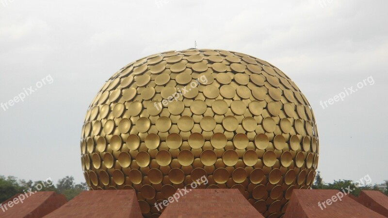 Golden Globe Pondicherry Ashram Matri Mandir Gold