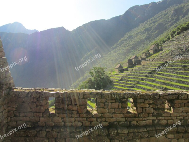 Machu Picchu Peru Village Mountains Incas