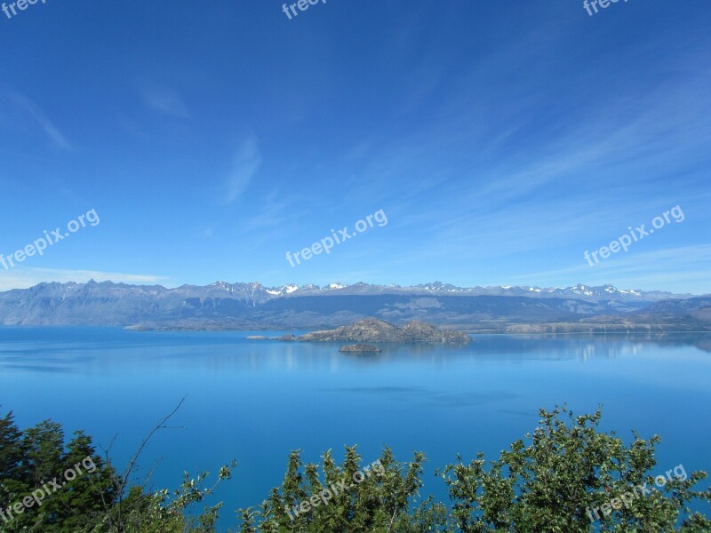 Lago General Carrera Lake Chile Mountains Blue